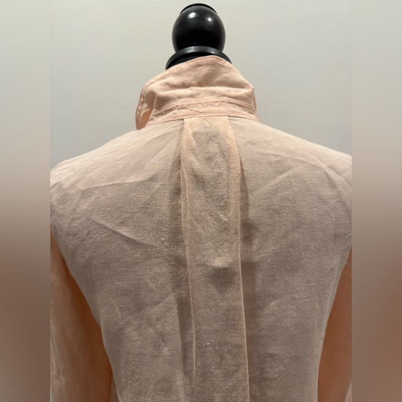 Anthropologie for Cloth & Stone soft peach linen button down shirt - Picture 6 of 10